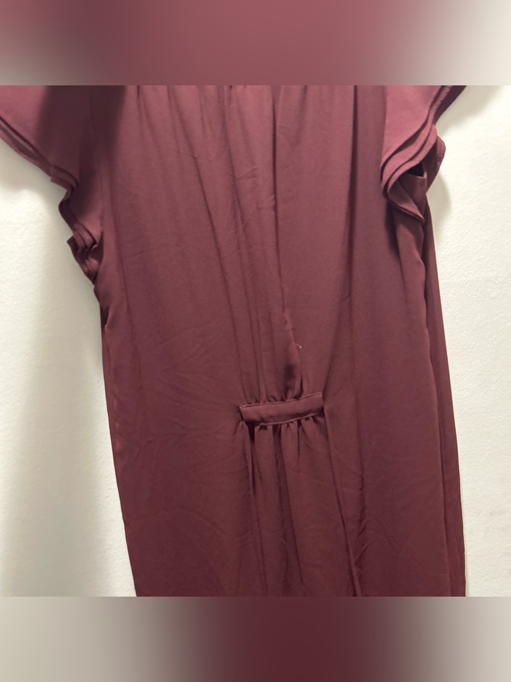 H&M Plum Short-Sleeve Knot-Front Tunic